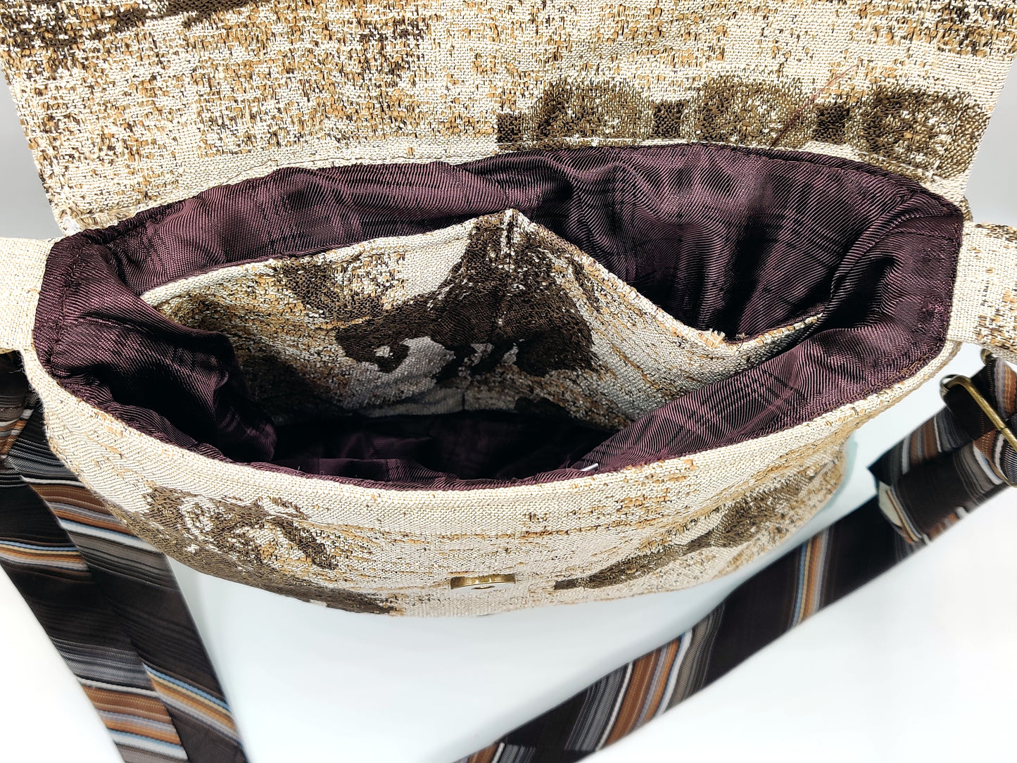 Handmade Western Messenger Bag (9" x 12"), Featuring Rodeo Cowboy with Vintage Tie Strap