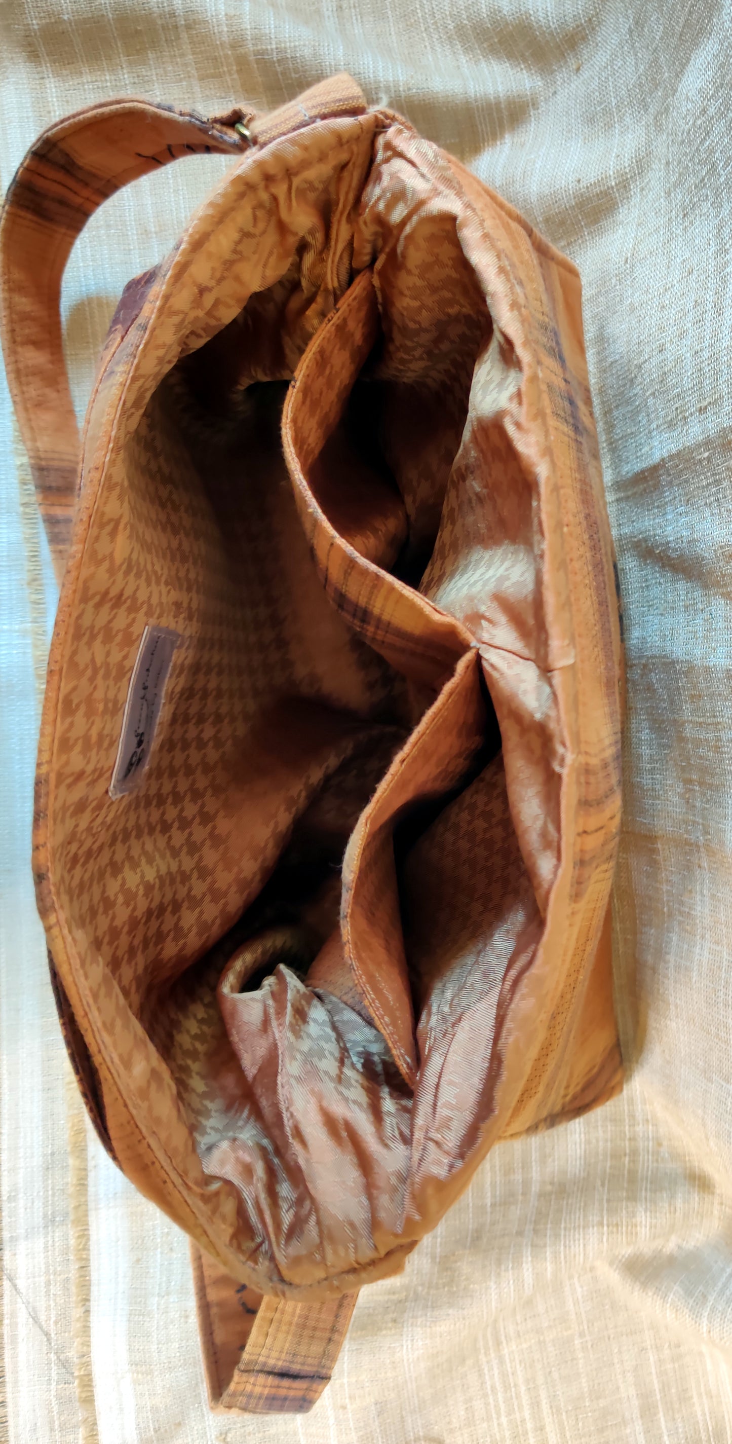 Handmade Western Handbag (9" x 14"), featuring Rodeo Horse Print on Brown Plaid