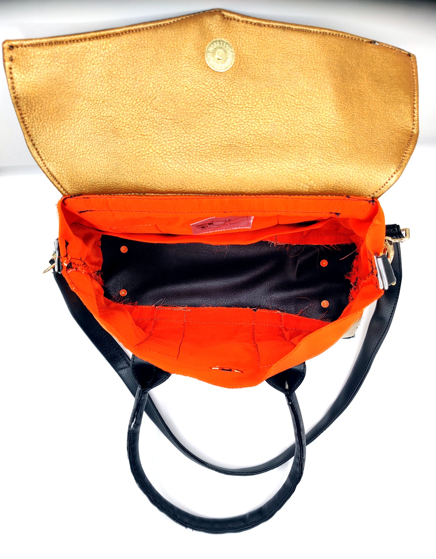 Handmade Handbag Bag (8.5" x 11"), featuring silk Japanese obi fabric with cherry blossom