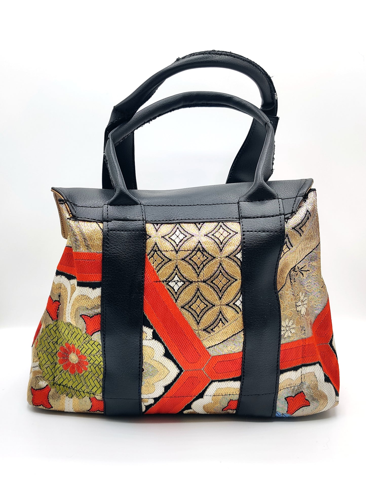 Handmade Handbag Bag (8.5" x 11"), featuring Japanese silk obi fabric