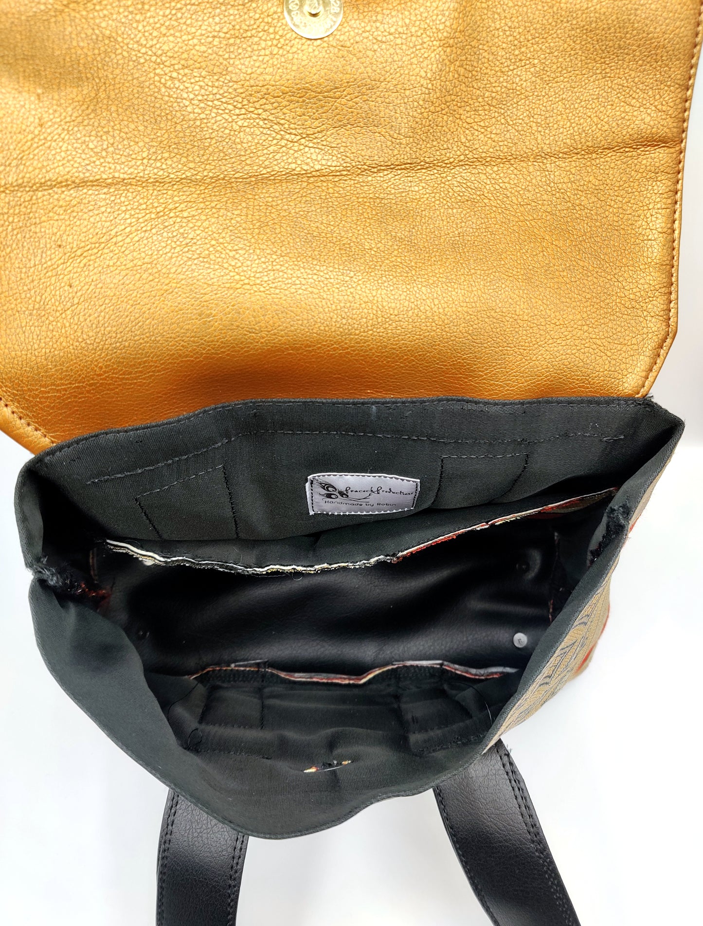 Handmade Handbag Bag (8.5" x 11"), featuring Japanese silk obi fabric